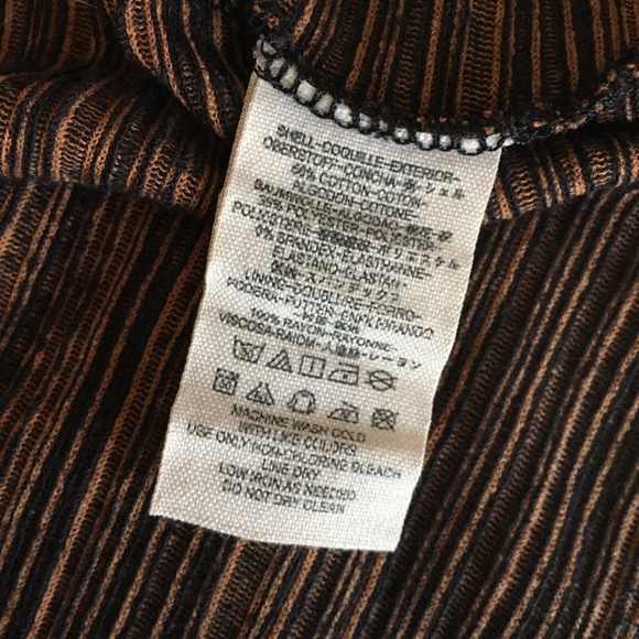 FREE PEOPLE Brown Lace Up Back Chevron Stripes Skater Dress Knit Boho ~ Small - Picture 10 of 12